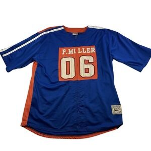 P Miller Men Jersey Polyester Blue Orange 3XL Y2K Master P Hip Hop Streetwear